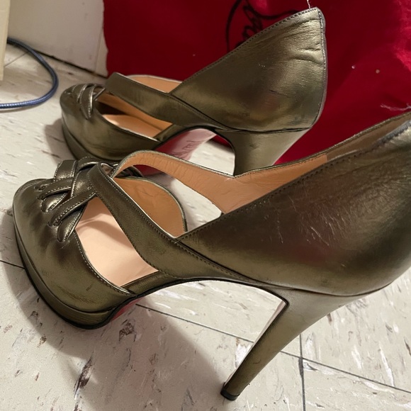 Christian Louboutin Bronze Platform Lady Corset Leather Pumps - Picture 4 of 11